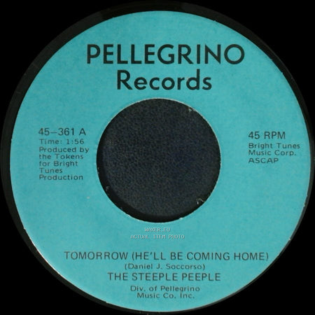 The Steeple Peeple - Fresh Air And Sunshine / Tomorrow (He'll Be Coming Home) side B