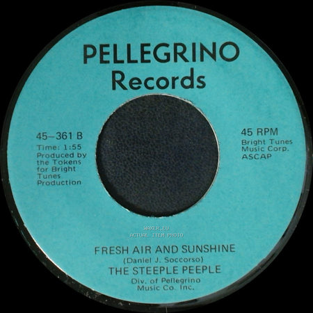 The Steeple Peeple - Fresh Air And Sunshine / Tomorrow (He'll Be Coming Home) side B