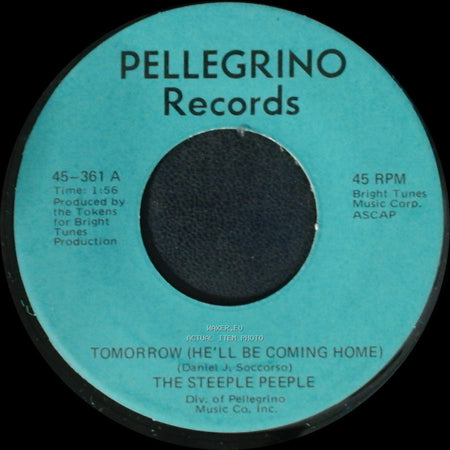 The Steeple Peeple - Fresh Air And Sunshine / Tomorrow (He'll Be Coming Home) side B