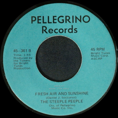 The Steeple Peeple - Fresh Air And Sunshine / Tomorrow (He'll Be Coming Home) side B