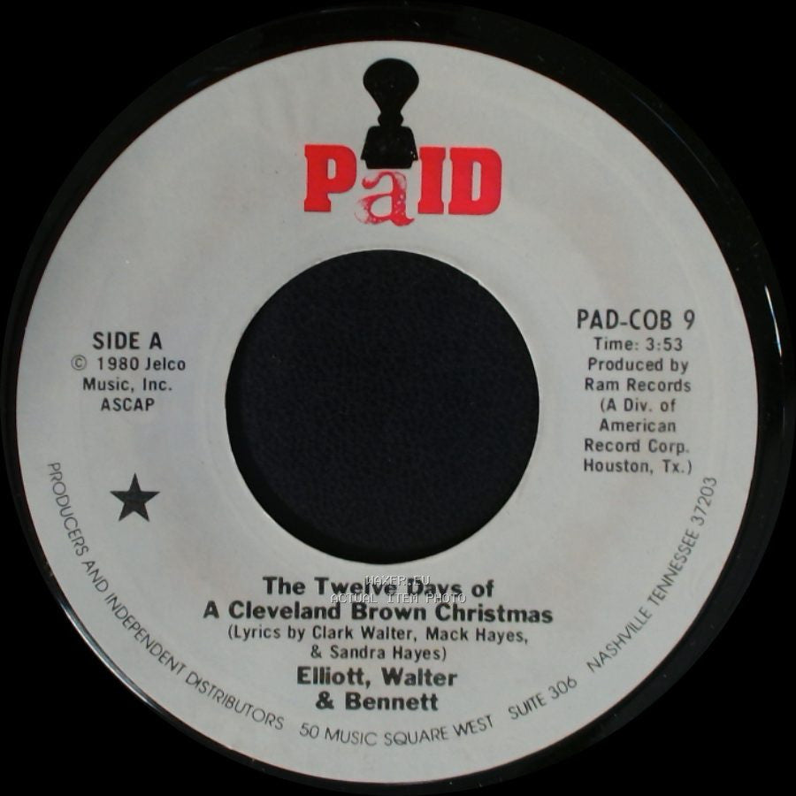 Elliott, Walter & Bennett - The Twelve Days Of A Cleveland Brown Christmas / It side A