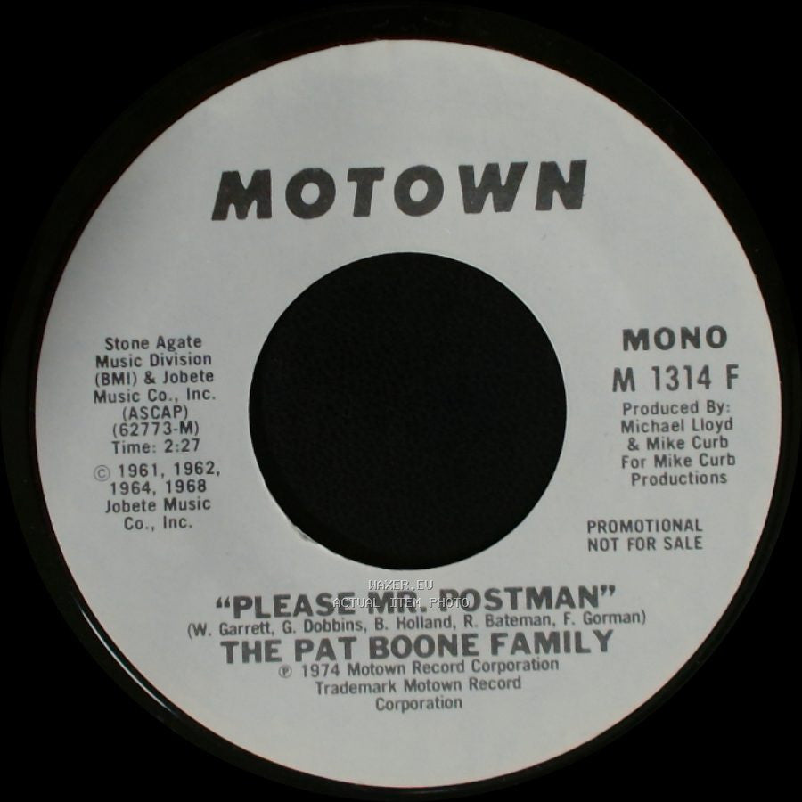 The Pat Boone Family - Please Mr. Postman / Please Mr. Postman side B