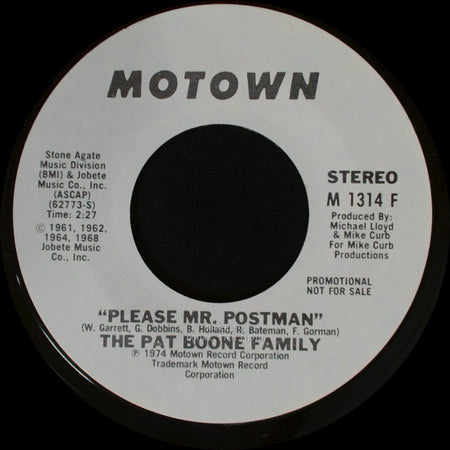 The Pat Boone Family - Please Mr. Postman / Please Mr. Postman side B