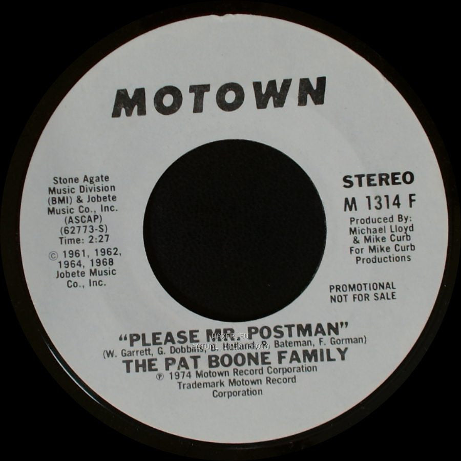 The Pat Boone Family - Please Mr. Postman / Please Mr. Postman side A