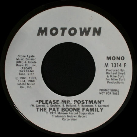 The Pat Boone Family - Please Mr. Postman / Please Mr. Postman side B