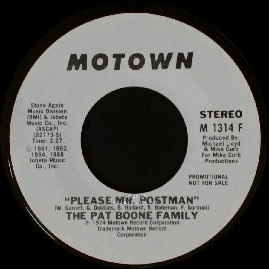 The Pat Boone Family - Please Mr. Postman / Please Mr. Postman side A