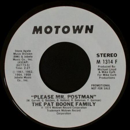 The Pat Boone Family - Please Mr. Postman / Please Mr. Postman side A