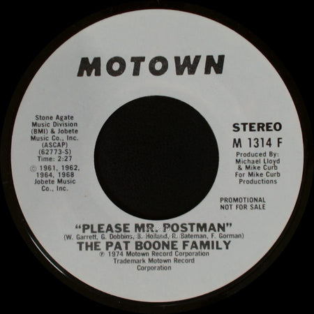 The Pat Boone Family - Please Mr. Postman / Please Mr. Postman side B