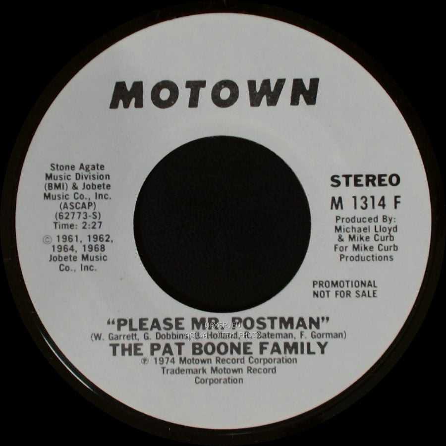 The Pat Boone Family - Please Mr. Postman / Please Mr. Postman side B