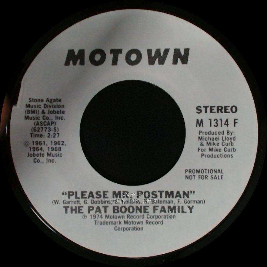 The Pat Boone Family - Please Mr. Postman / Please Mr. Postman side B