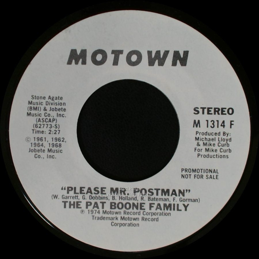 The Pat Boone Family - Please Mr. Postman / Please Mr. Postman side A