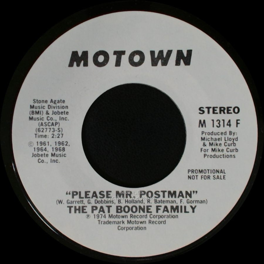 The Pat Boone Family - Please Mr. Postman / Please Mr. Postman side A