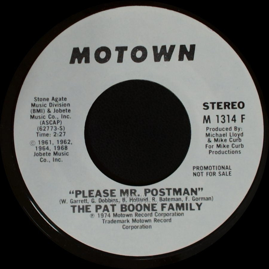 The Pat Boone Family - Please Mr. Postman / Please Mr. Postman side A