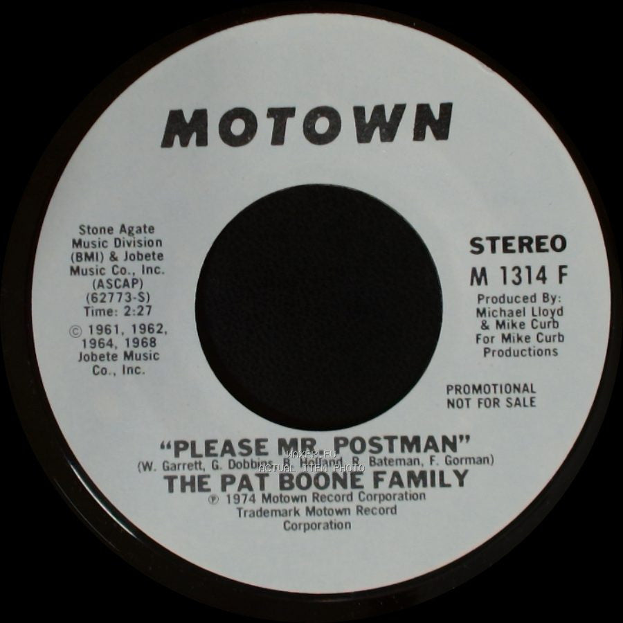 The Pat Boone Family - Please Mr. Postman / Please Mr. Postman side B