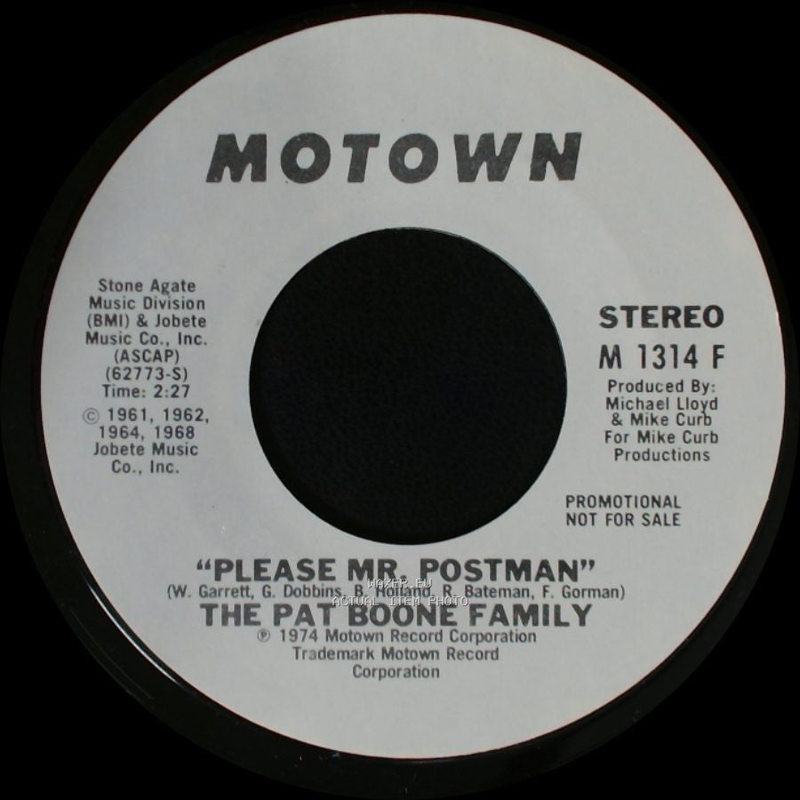 The Pat Boone Family - Please Mr. Postman / Please Mr. Postman side A