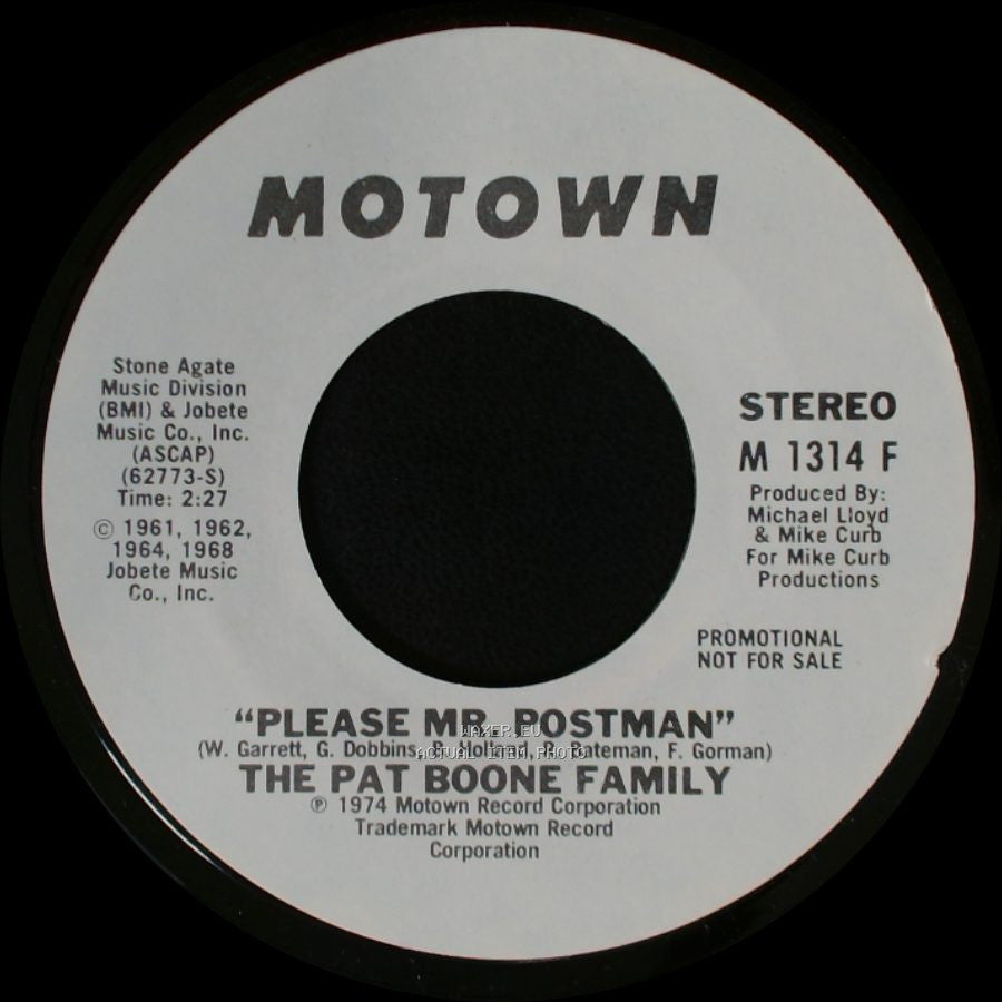 The Pat Boone Family - Please Mr. Postman / Please Mr. Postman side B