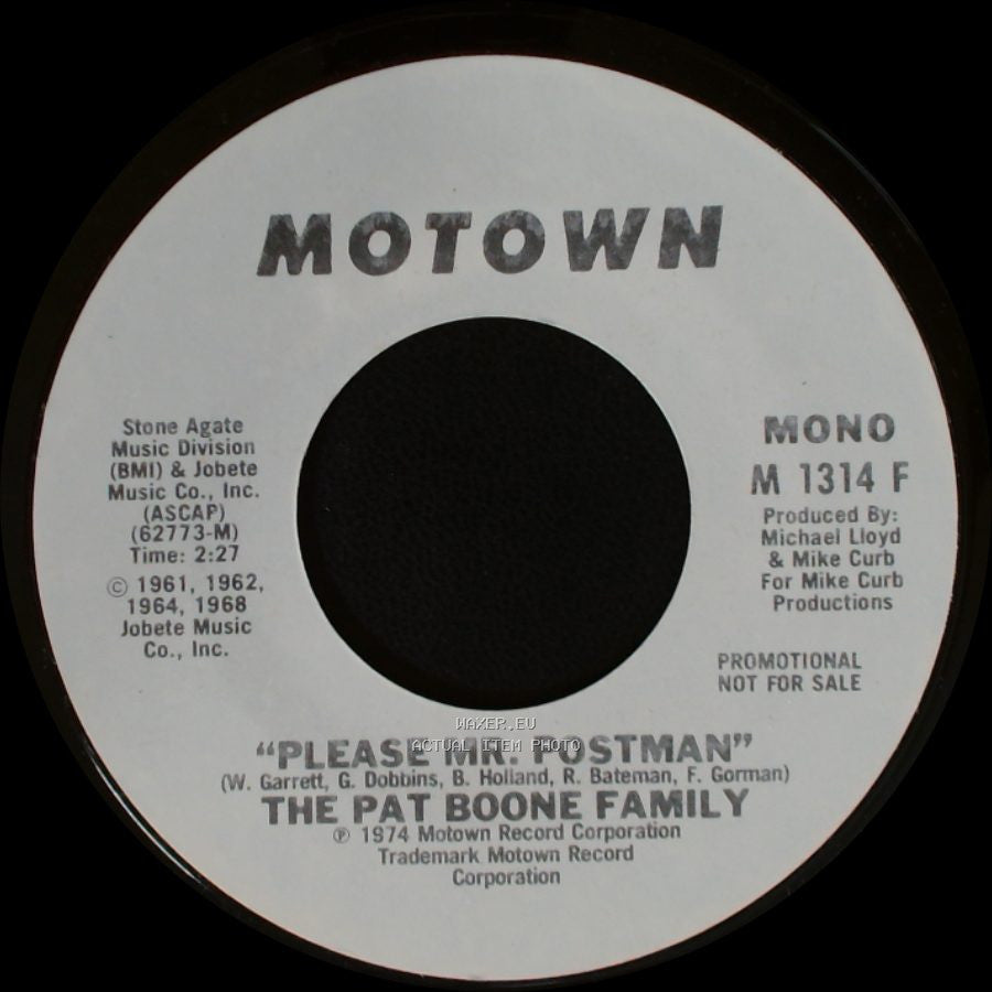 The Pat Boone Family - Please Mr. Postman / Please Mr. Postman side B