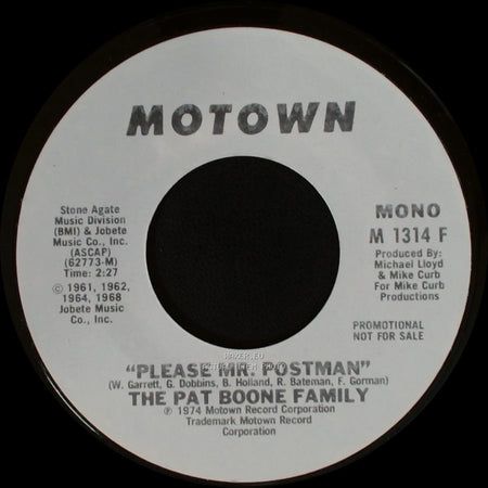 The Pat Boone Family - Please Mr. Postman / Please Mr. Postman side B