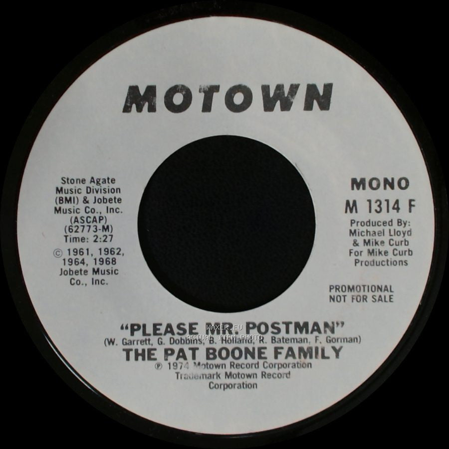 The Pat Boone Family - Please Mr. Postman / Please Mr. Postman side B