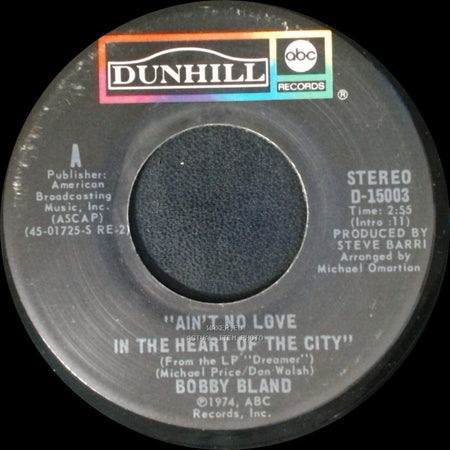 Bobby Bland - Twenty-Four Hour Blues / Ain't No Love In The Heart Of The City side B