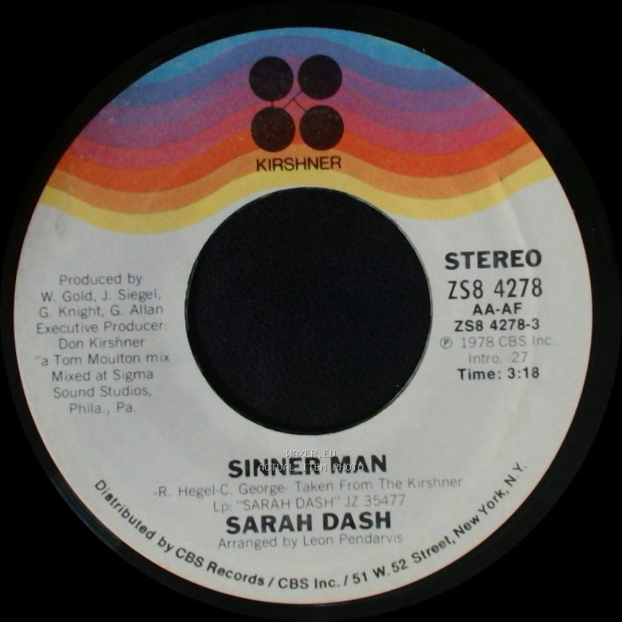 Sarah Dash - Sinner Man / Look But Don't Touch side A