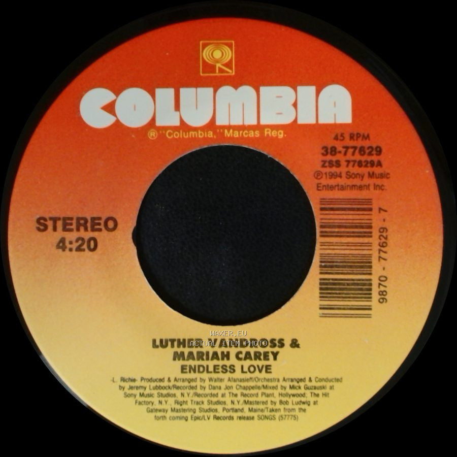 Luther Vandross & Mariah Carey - Endless Love (Instrumental) / Endless Love side B