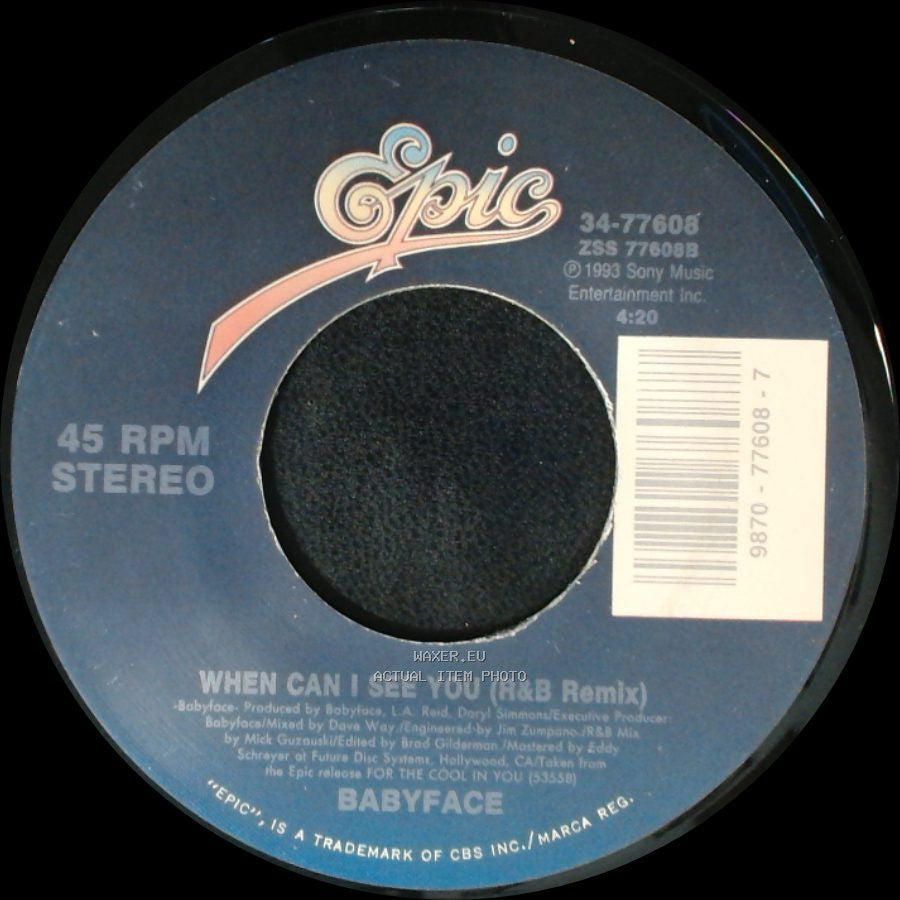 Babyface - When Can I See You (R&B Remix) / When Can I See You (Lp Version) side A