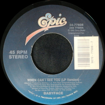 Babyface - When Can I See You (R&B Remix) / When Can I See You (Lp Version) side B