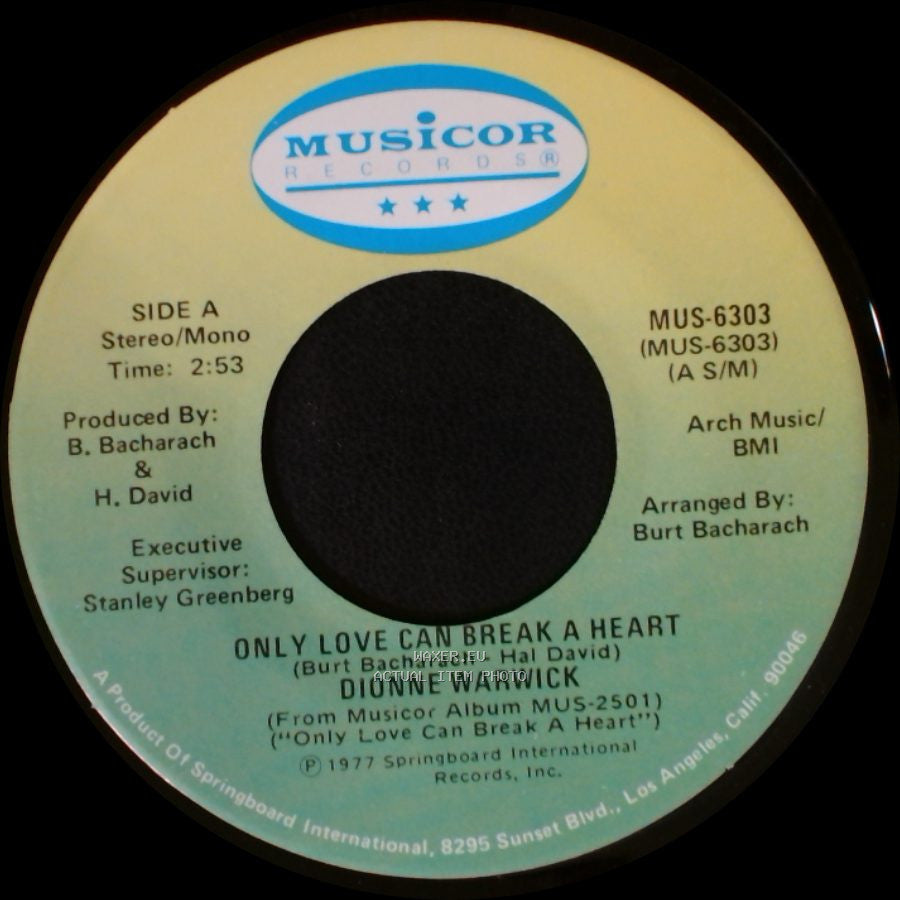 Dionne Warwick - Only Love Can Break A Heart / If I Ruled The World side A