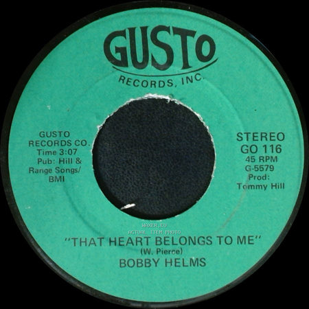 Bobby Helms - That Heart Belongs To Me / With Jenny On My Mind side A