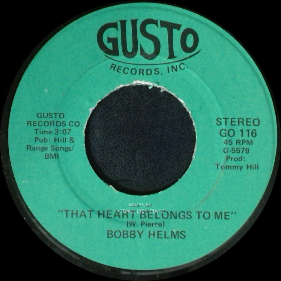 Bobby Helms - That Heart Belongs To Me / With Jenny On My Mind side A