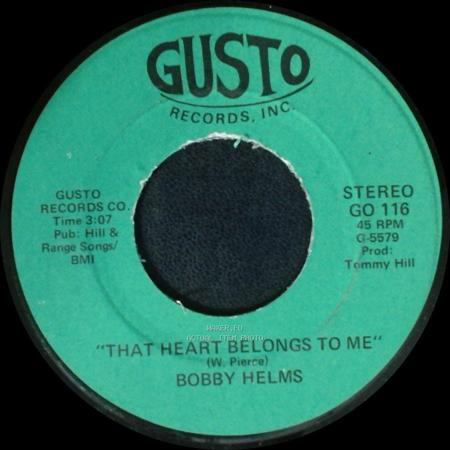 Bobby Helms - That Heart Belongs To Me / With Jenny On My Mind side A