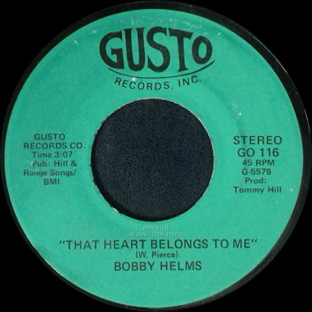 Bobby Helms - That Heart Belongs To Me / With Jenny On My Mind side A
