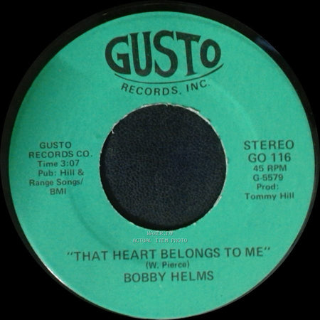 Bobby Helms - That Heart Belongs To Me / With Jenny On My Mind side A