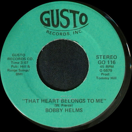 Bobby Helms - That Heart Belongs To Me / With Jenny On My Mind side A