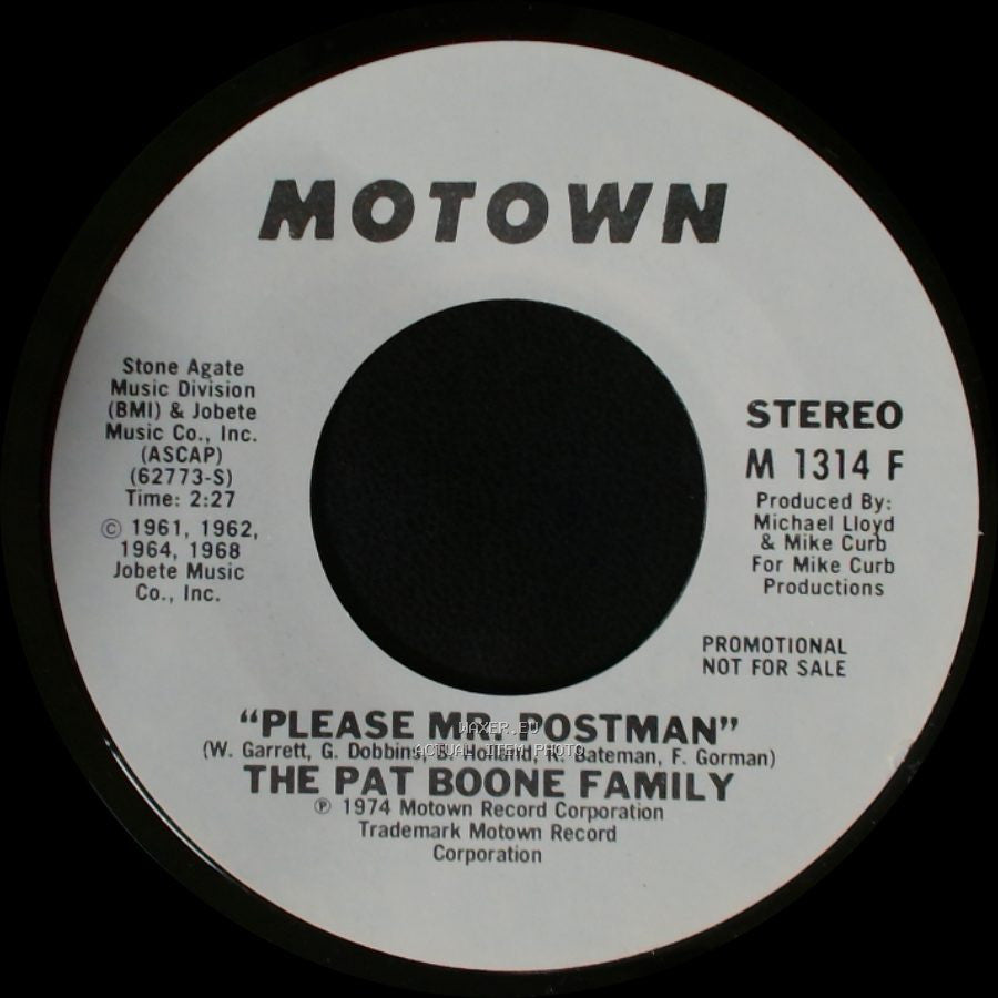 The Pat Boone Family - Please Mr. Postman / Please Mr. Postman side A