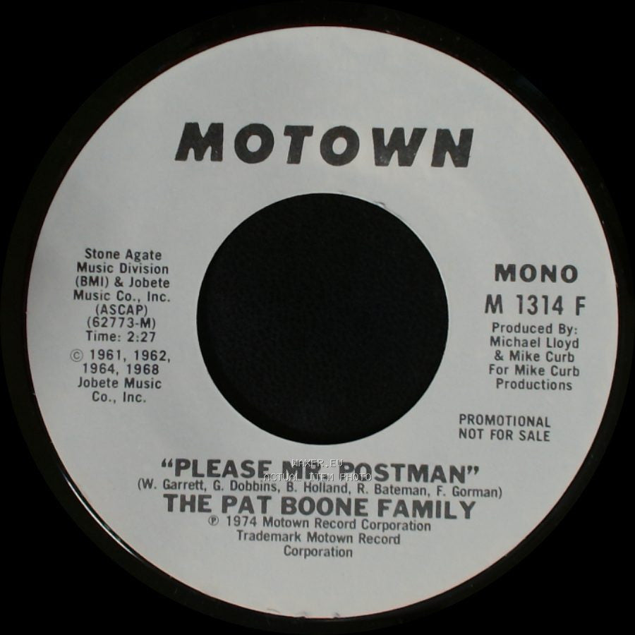 The Pat Boone Family - Please Mr. Postman / Please Mr. Postman side B