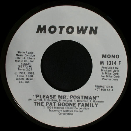 The Pat Boone Family - Please Mr. Postman / Please Mr. Postman side B