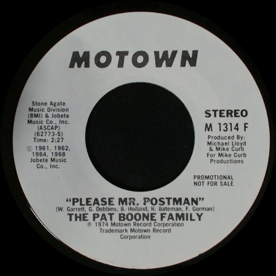 The Pat Boone Family - Please Mr. Postman / Please Mr. Postman side A