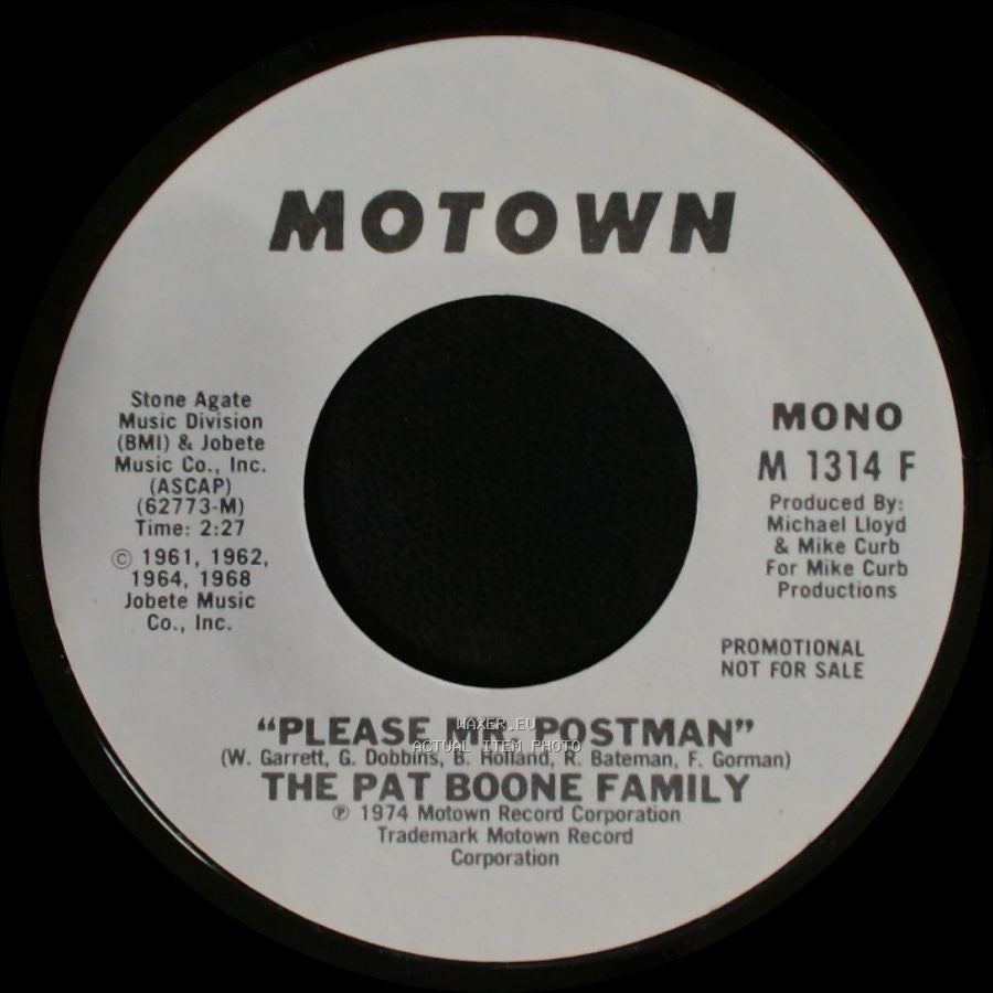 The Pat Boone Family - Please Mr. Postman / Please Mr. Postman side B