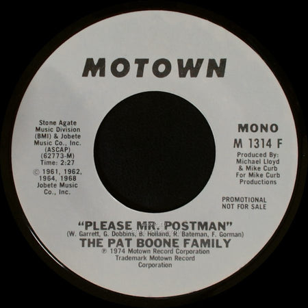 The Pat Boone Family - Please Mr. Postman / Please Mr. Postman side B