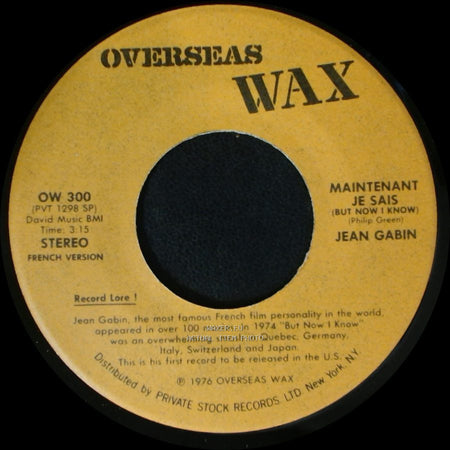 Jean Gabin - Maintenant Je Sais (But Now I Know) / But Now I Know side A
