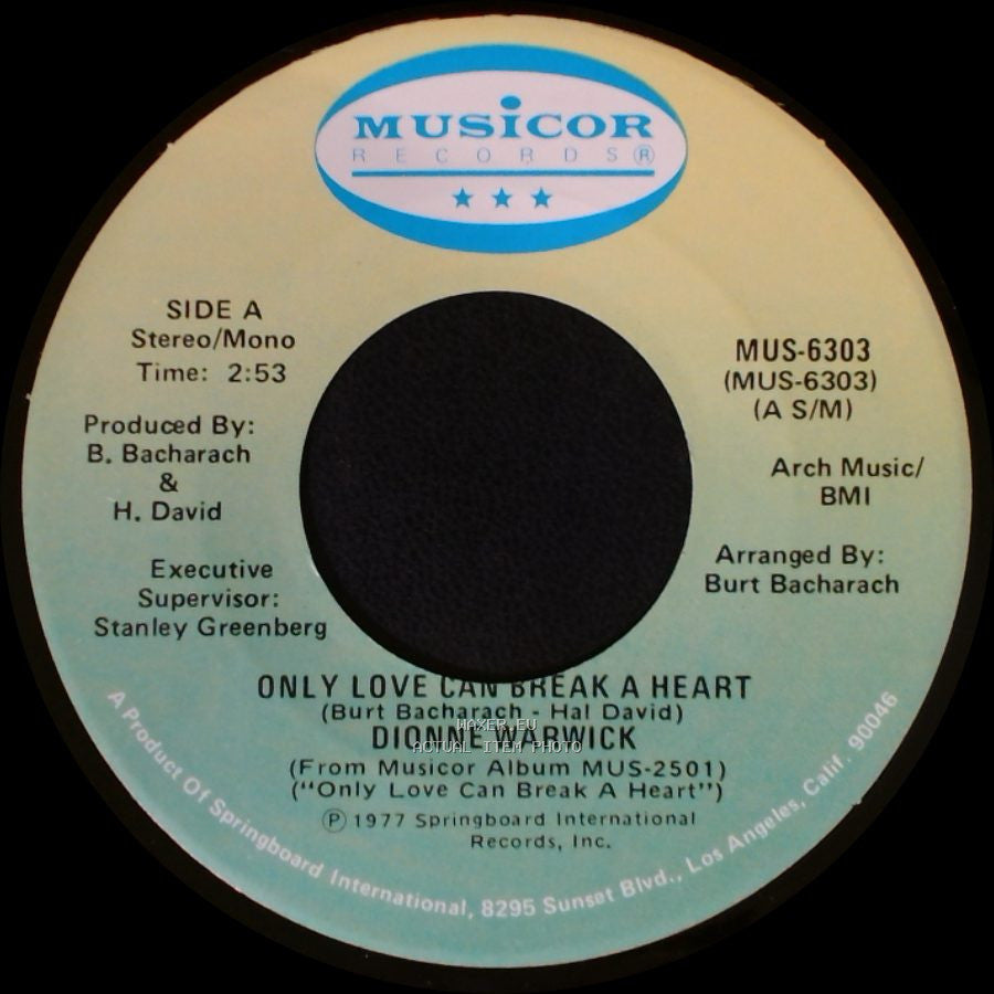 Dionne Warwick - Only Love Can Break A Heart / If I Ruled The World side A