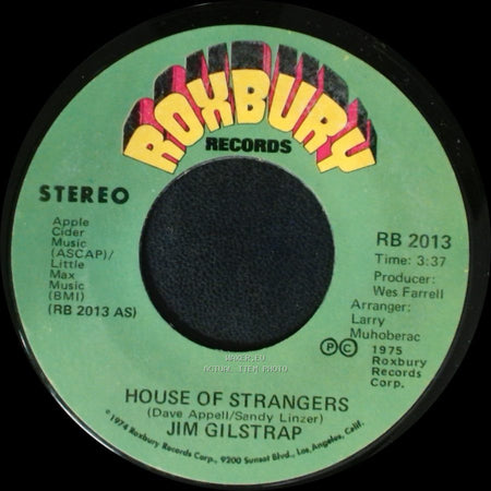 Jim Gilstrap - Take Your Daddy For A Ride / House Of Strangers side B