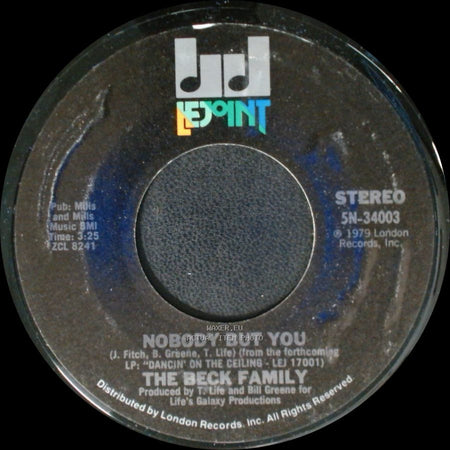 The Beck Family - Can't Shake The Feeling / Nobody But You side B