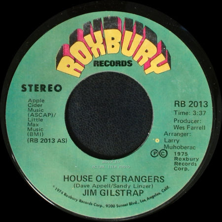 Jim Gilstrap - Take Your Daddy For A Ride / House Of Strangers side B