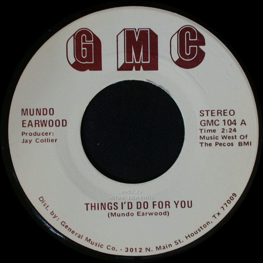 Mundo Earwood - Breaking Up Is Hard To Do / Things I'd Do For You side A