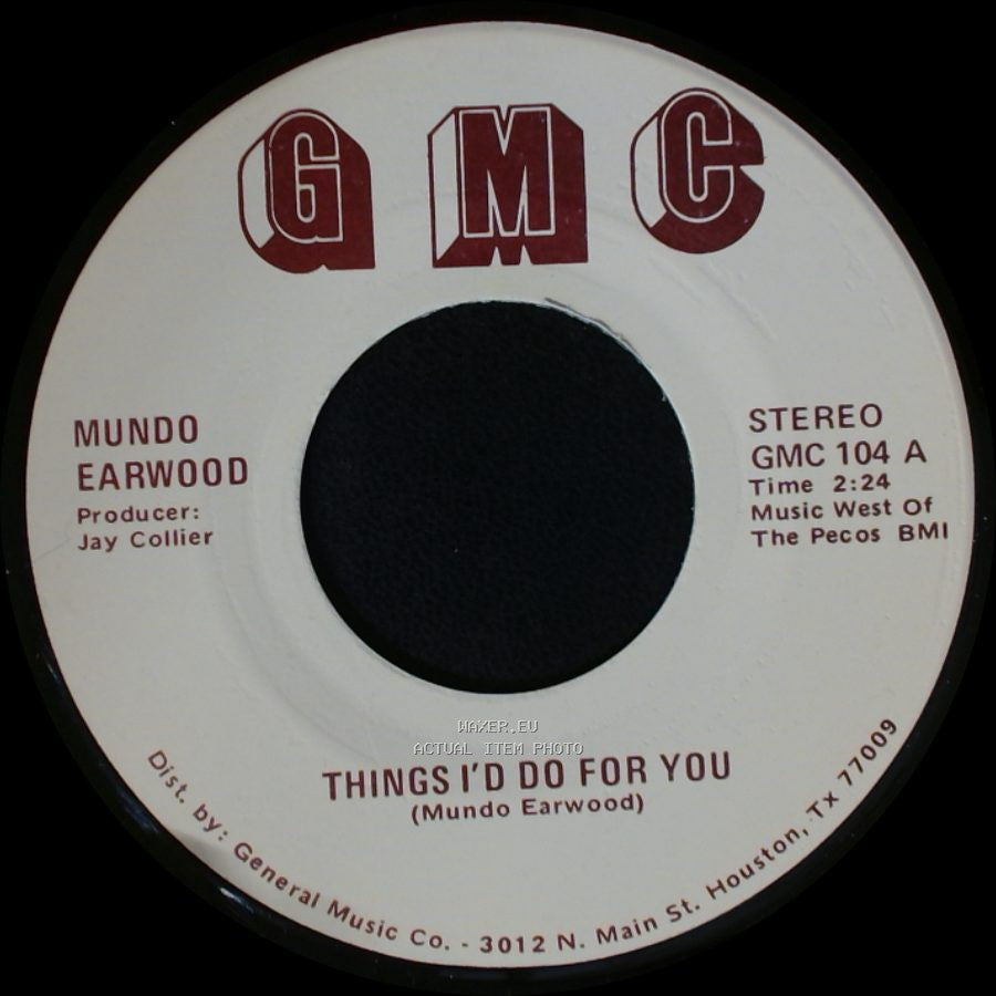 Mundo Earwood - Breaking Up Is Hard To Do / Things I'd Do For You side A