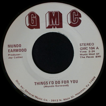 Mundo Earwood - Breaking Up Is Hard To Do / Things I'd Do For You side A