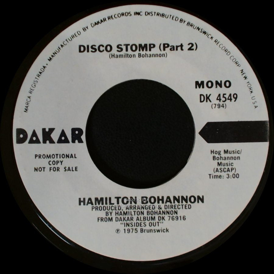 Hamilton Bohannon - Disco Stomp (Part 2) / Disco Stomp (Part 1) side A